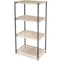 Global Equipment Nexel   , Nexelite reg  , 4 Tier, Vented Plastic Mat Shelving Unit, 36"W x 21"D x 74"H PM21367N